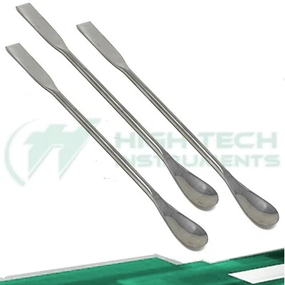 HTI BRAND 3 Stainless Steel Lab Spoon Spatula Dental Instruments - 7"