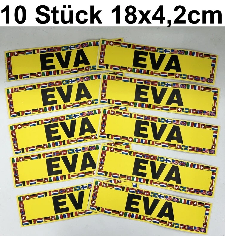 10x STICKER NAME EVA AUFKLEBER Autoaufkleber Namensschild International - Bild 1 von 1