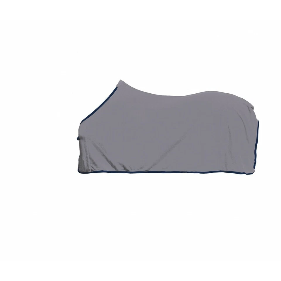 Abschwitzdecke Alaska Fleece Grau Borte dunkelblau  HKM 3811  Viele Größen Neu - Bild 1 von 1