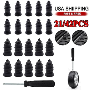 21/42 Car Vacuum Tire Repair Nail Rubber Screw Nails + Screwdriver Fast Tool Set - Picture 1 of 8