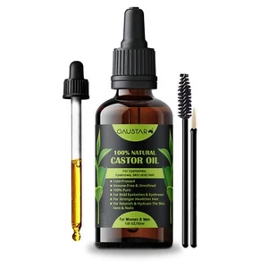 100% Organic Natural-Castor Oil-for Eyelashes, Eyebrows, Hair Growth,Skin & Face - Picture 1 of 8