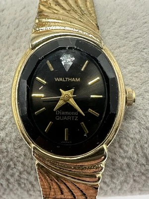 Waltham Diamond W050-007 Nova Bateria Relógio Feminino 19MM 6" Vintage Tom Dourado K34 - Imagem 1 de 4