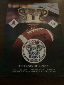 ALABAMA vs MIAMI FOOTBALL PROGRAM / 1993 SUGAR BOWL / BAMA’S BACK ON TOP /CHAMPS - Picture 1 of 14