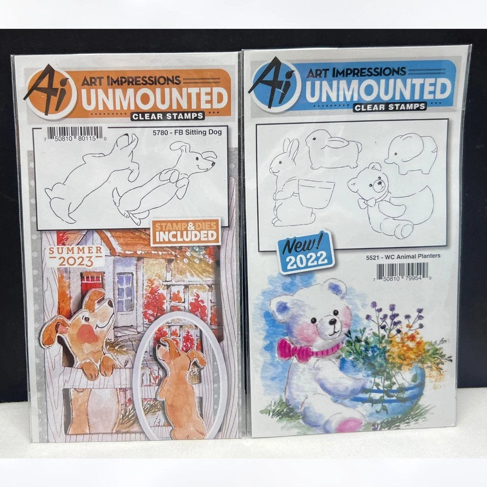 Резиновые штампы художественные впечатления ЖИВОТНЫЕ ПЛАНТАТОРЫ собаки щенки кролики - Изображение 1 из 1