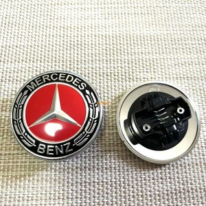 Stern Emblem Motorhaube Rot Lorbeer 57mm Abzeichen Für Mercedes-Benz Zubehör. - Picture 1 of 1