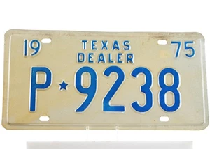 Placa de licencia de distribuidor Texas 1975 - Imagen 1 de 2