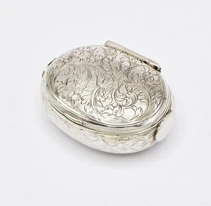 SCATOLA DA FIUTO SPREMUTA ARGENTO STERLING XVII SECOLO CHARLES II / WILLIAM & MARY C1680 - Foto 1 di 13