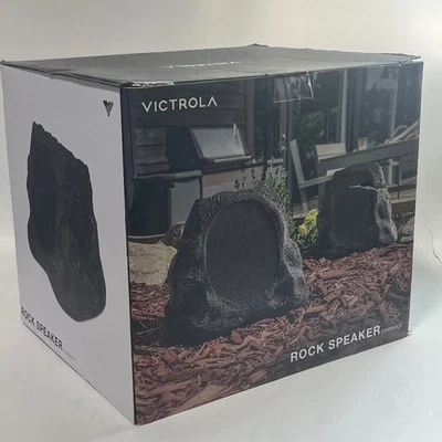 Victrola - Outdoor Wireless Bluetooth Solar Rock Speaker Connect (Each) - Granit - Image 1 of 4