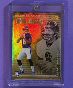 2018 Illusions Lamar Jackson Rookie SSP Trophy Collection Gold /499 Trent Dilfer - Picture 1 of 7