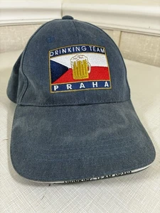 Gorra de béisbol vintage Praha Drinking Team azul bandera bordada de la República Checa - Imagen 1 de 7