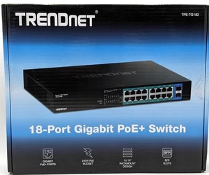 NEW! TRENDnet TPE-TG182 18 Port Gigabit PoE+ Switch SFP+ - Picture 1 of 5