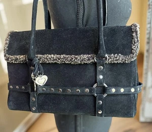 STUART WEITZMAN Forever Black SUEDE TOTE HOBO SHOULDER BAG - Picture 1 of 13