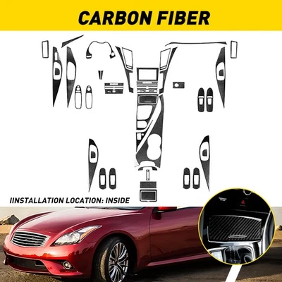 Juego completo de embellecedores de cubierta interior para Infiniti 2014 15-20 Q50 Q60 estilo fibra de carbono Foto 1 de 4