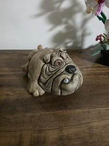 Vintage Stone Bulldog Figure Novelty Cute  - Bild 1 von 6