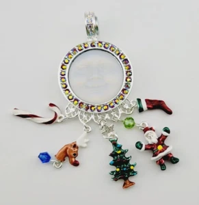 Kirks Folly Christmas White Seaview Moon AB Enhancer with Dangle Xmas Charms ST - Picture 1 of 3