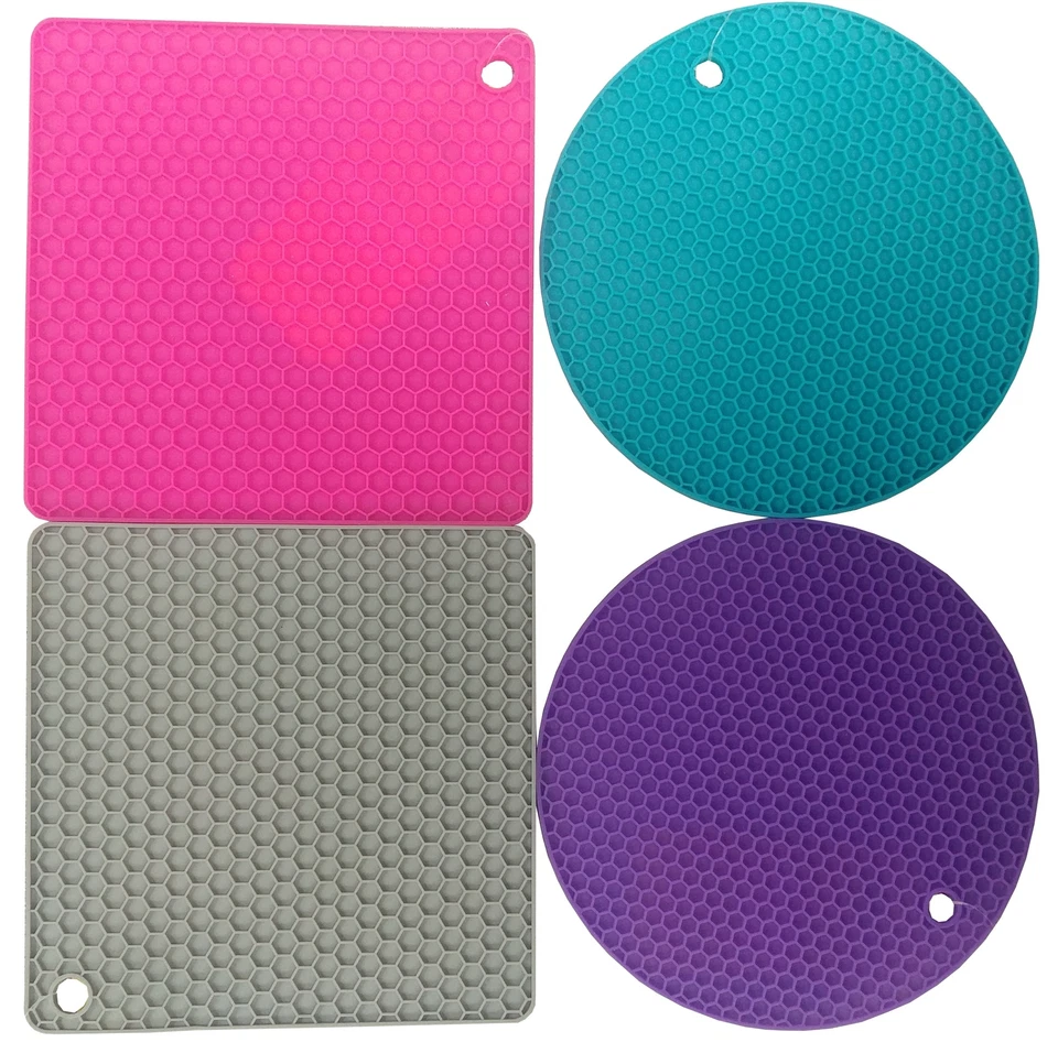 4pc Silicone Pot Holders/Trivets, Assorted Colors - Image 1 of 1