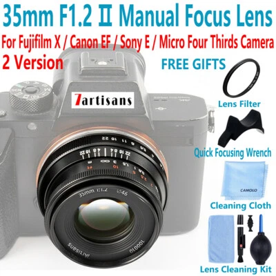 7Artisans 35mm F1.2 Lens For Fujifilm X Sony E Alpha Canon EF EOS M M4/3 Olympus - image 1 of 4