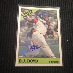 2015 TOPPS HERITAGE MINOR #125 B J BOYD *CERTIFIED AUTO*  STOCKTON PORTS