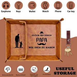 Taschenleerer Leder Ablageschale Tablett Serviertablett Tray Lederschale Braun - Bild 1 von 9