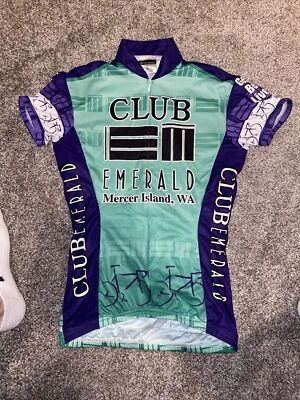 Camiseta deportiva de ciclismo VO Max para mujer pequeña Mercer Island Seattle Club Emerald Foto 1 de 3