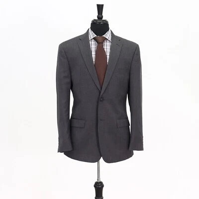 Jos. A. Bank 40R Gray Sport Coat Blazer Jacket Solid 2B Wool - Image 1 of 4