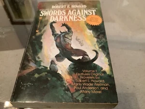 SWORDS AGAINST DARKNESS ROBERT E. HOWARD CONAN ZEBRA 1977 1st Frazetta - Picture 1 of 5