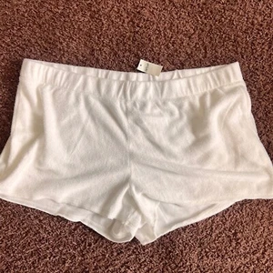 Aerie Terry Cloth Lounge Shorts Comfy Elastic Waist White Size XXL NWT - Picture 1 of 7
