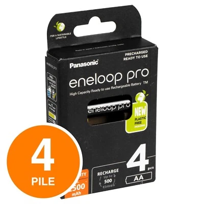 Panasonic Eneloop Pro Pile Ricaricabili HR6 Stilo AA Mignon 1.2V 2500mAh NiMH 4x