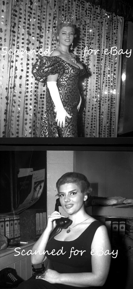 VERY BUSTY RISQUE BURLESQUE STRIPPER "VOLCANOE" CASINO DE PARIS 2 NEGATIVES '50s — 第 1/1 张图片