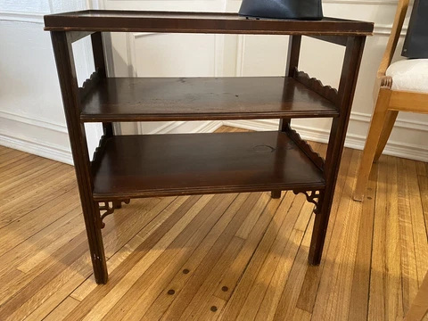 Imperial Grand Rapids Mahogany 3 Tier Table "spider Web theme" RARE Cover