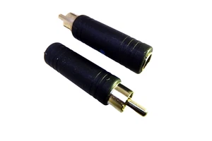 2 Stück,Aux-Cinch Adapter, Cinchstecker auf 6,35 mm mono Klinkenkupplung/-buchse - Bild 1 von 1