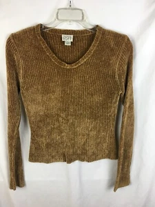 Ann Taylor weicher Rippstrick Velour Pullover Pulli Gr. S braun B25*N - Bild 1 von 5