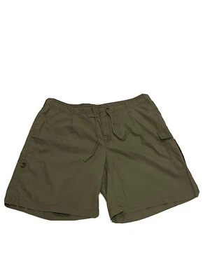 Pantalones Cortos Liz Claiborne Lizwear Para Mujer 16 Caqui Bolsillo Carga Algodón Foto 1 de 3