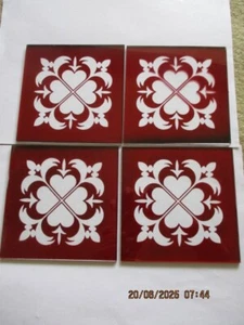 Quadrati in vetro colorato stile vittoriano bordeaux 10,5 cm x 4 - Foto 1 di 2