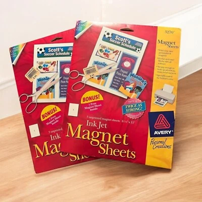 Avery #3270 Ink Jet Unprinted Magnet Sheets 8.5"x11" 7 Sheets Total 2 Open Packs - Image 1 of 4