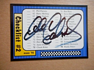 Dale Earnhardt Sr signed 1991 Maxx #3 Chevy CHECKLIST #2 HTF WC Card #238 - Picture 1 of 3