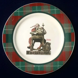 Placa de coleccionista de Navidad Norman Rockwell "Santa Reading Mail" 21 de diciembre de 1935 - Imagen 1 de 5