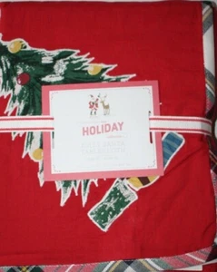 Pottery Barn Kids Holiday Collection Jolly Santa Tablecloth 70" X 90" Christmas - Picture 1 of 3