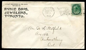 TORONTO 1900 Ryrie Bros Jewelers ADVERTISING Cover. Flag Die D - Imagen 1 de 2