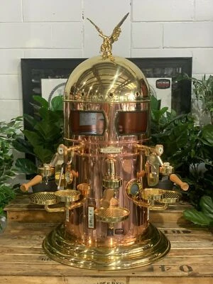 ELEKTRA BELLE EPOQUE 3 ГРУППЫ СОВЕРШЕННО НОВЫЙ ЗОЛОТО И БРОНЗА ЭСПРЕССО КОФЕМАШИНА - Изображение 1 из 4