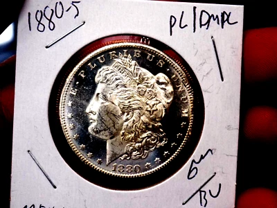 MORGAN SILVER DOLLAR 1880 S GEM BU PL/DMPL GLASSY FROM ORIGINAL ROLL - Image 1 of 4