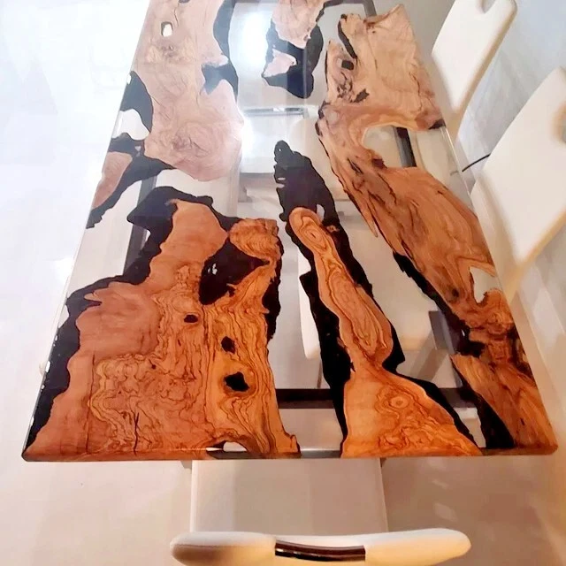 Craystal Clear Epoxy Resin Luxury Dining Coffee Table Top Halway Decor Gift - Image 1 of 4