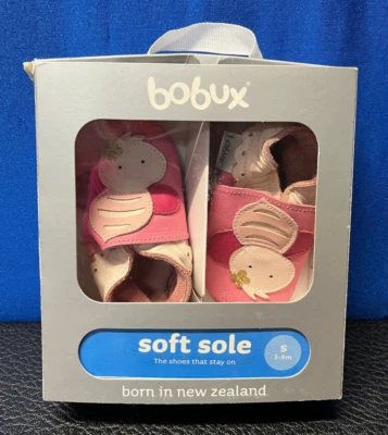 BOBUX Suela Suave Cuero Genuino Zapato Bebé Recién Nacido Pre-Caminante 3-9 Mo ROSE BEE Foto 1 de 4