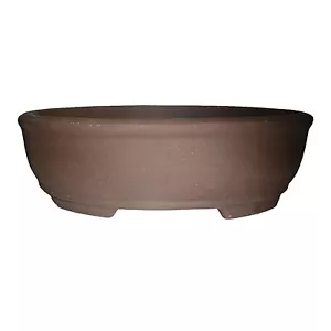 XX-Gran Olla Bonsai Ovalada 14.2"х11.7"x3.4" Maceta Bonsai de Arcilla Marrón Sin Esmaltar - Imagen 1 de 1