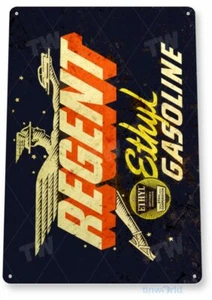 REGENT ETHEL 11 X 8 TIN SIGN NOSTALGIC REPRODUCTION ADVERTISEMENT USA  GASOLINE - Picture 1 of 1