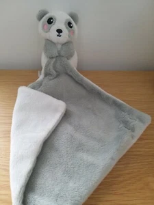 Wilko Panda Grey and White Baby Comforter Blankie Soother Soft Toy - Picture 1 of 3
