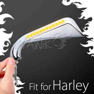 VAWiK pair mirrors AXE chrome aluminum LED fits Harley SPORTSTER IRON 833 LOW — 第 1/4 张图片