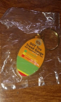 Herramienta de medición de profundidad de banda de rodadura de neumáticos DOT para inspección de llavero redondo de automóviles y furgonetas Foto 1 de 2