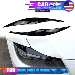 For BMW 3 Series E90 E91 2005~2012 328i 335i Headlight Eyelid Eyebrow Cover Trim - Picture 1 of 8