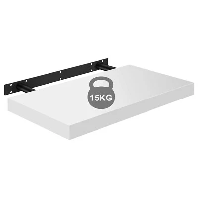 EUGAD Wandregal MDF-Wandboard Hängeregal Schweberegal DVD CD Regal Weiß Größwahl - Bild 1 von 4